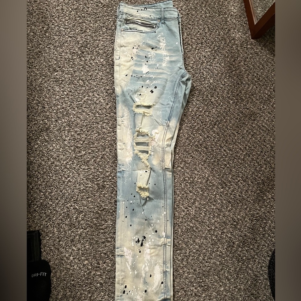 Hip-Hop Streetwear Mens Ripped Jeans